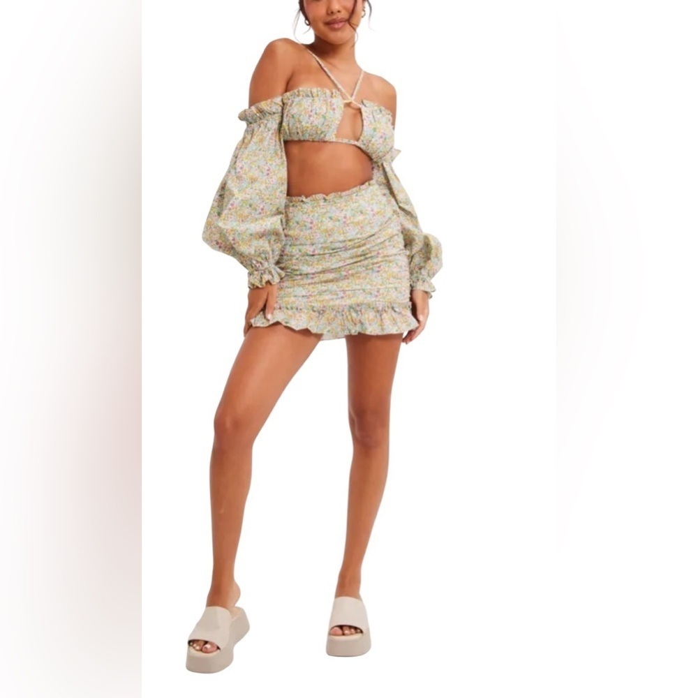 For Love And Lemons Raleigh Floral Two Piece Set Medium NWT